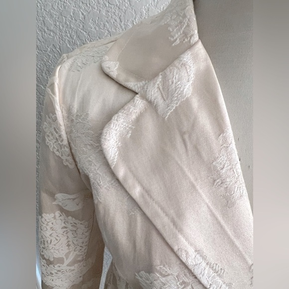 Doll Geki cream / white embroidered long blazer jacket coat women’s size large - Picture 5 of 7